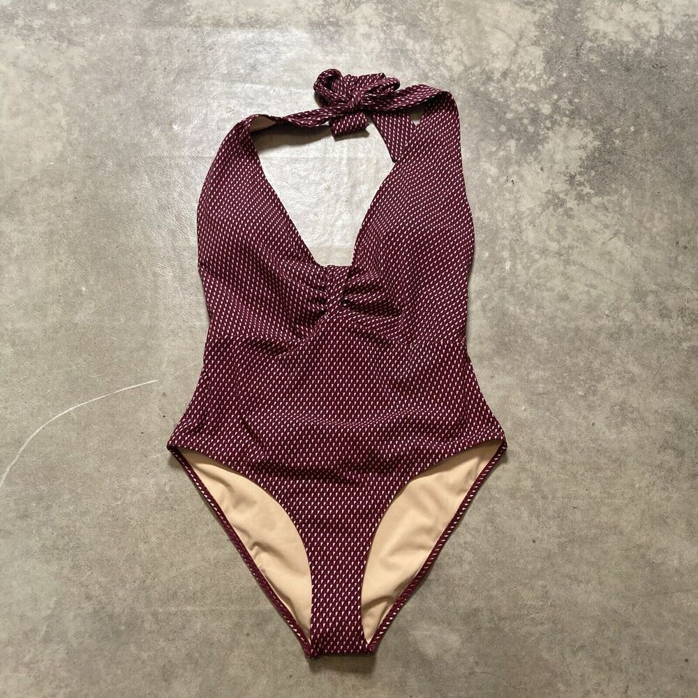 Evarae Swimwear Womens Large Burgundy One Piece‎ Made in Italy